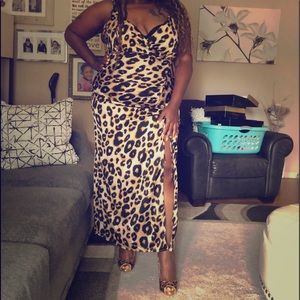 Leopard slip dress. Size 2x. Never worn